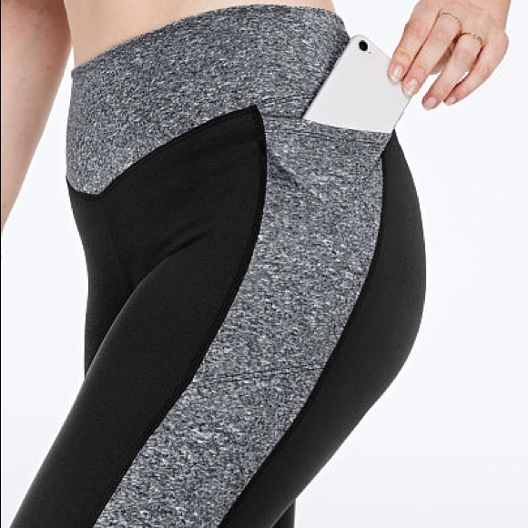💕VS PINK BLACK & GREY MARL ULTIMATE V LEGGINGS - Picture 4 of 10